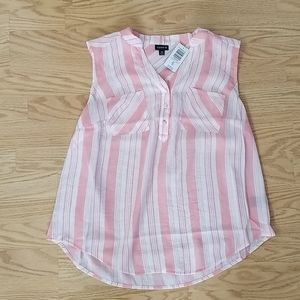 Pink and White Stripe Tank